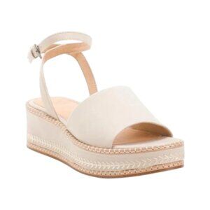 FRYE Nubuck Leather Joy Ankle Strap Wedge Sandals